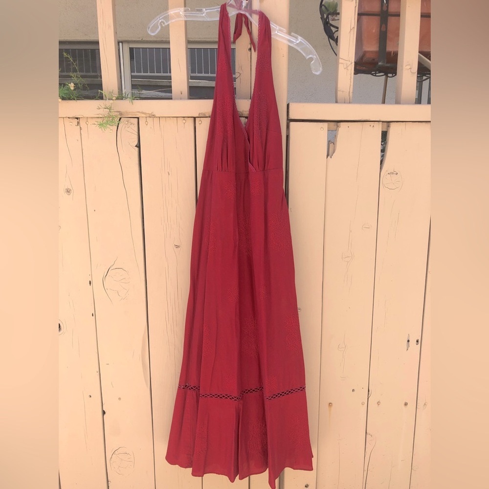 J. Crew red halter dress